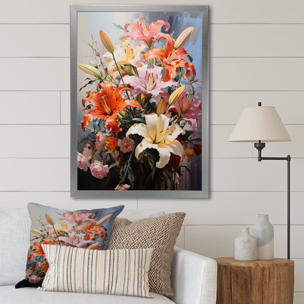 Winston Porter " Lilies Representation Multicolored Acrylic II " Wayfair